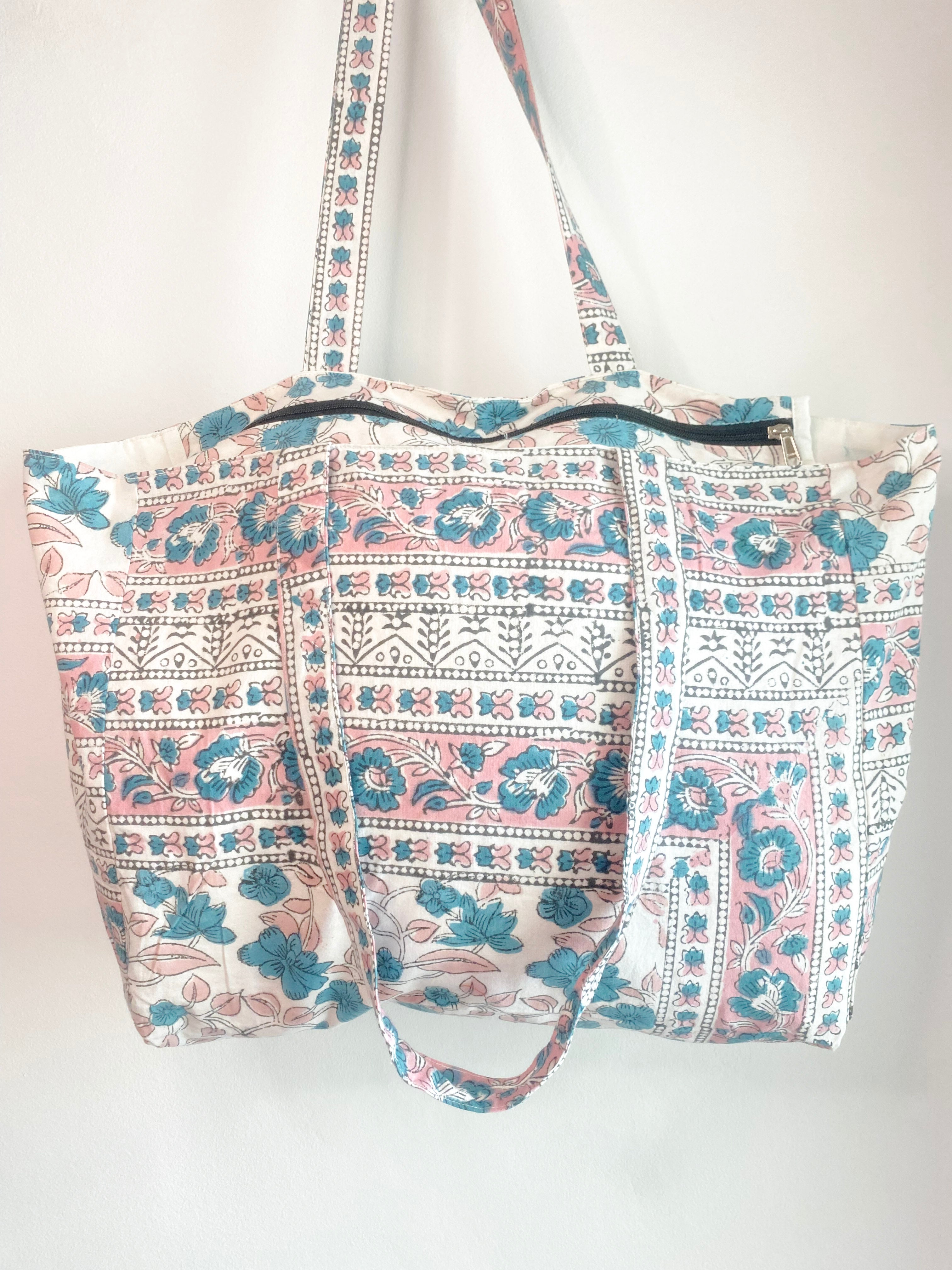 Bolso Thaila azul y rosa