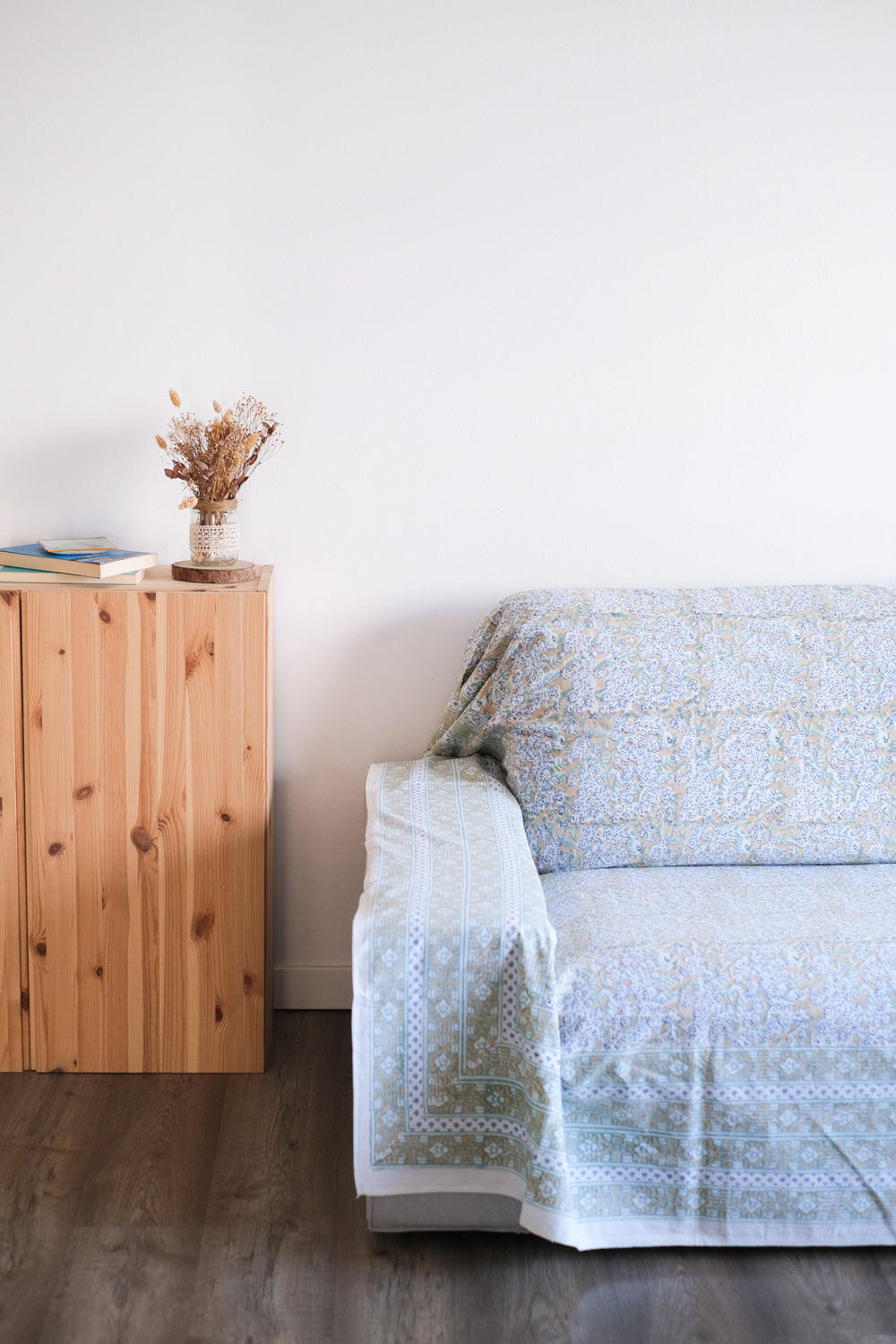 Cubresofá Theesl Ocre y Azul