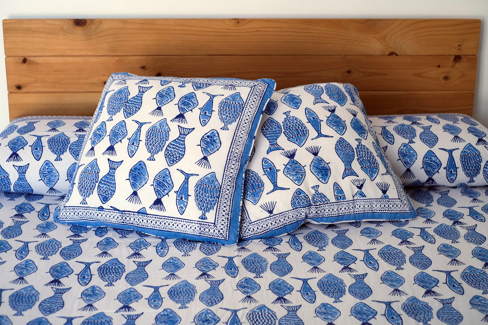Funda cojín Samudree azul