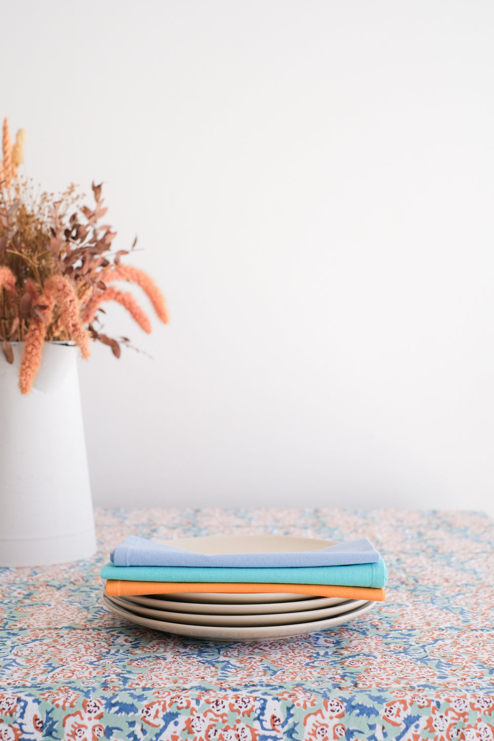 Mantel Theesl Azul y Naranja