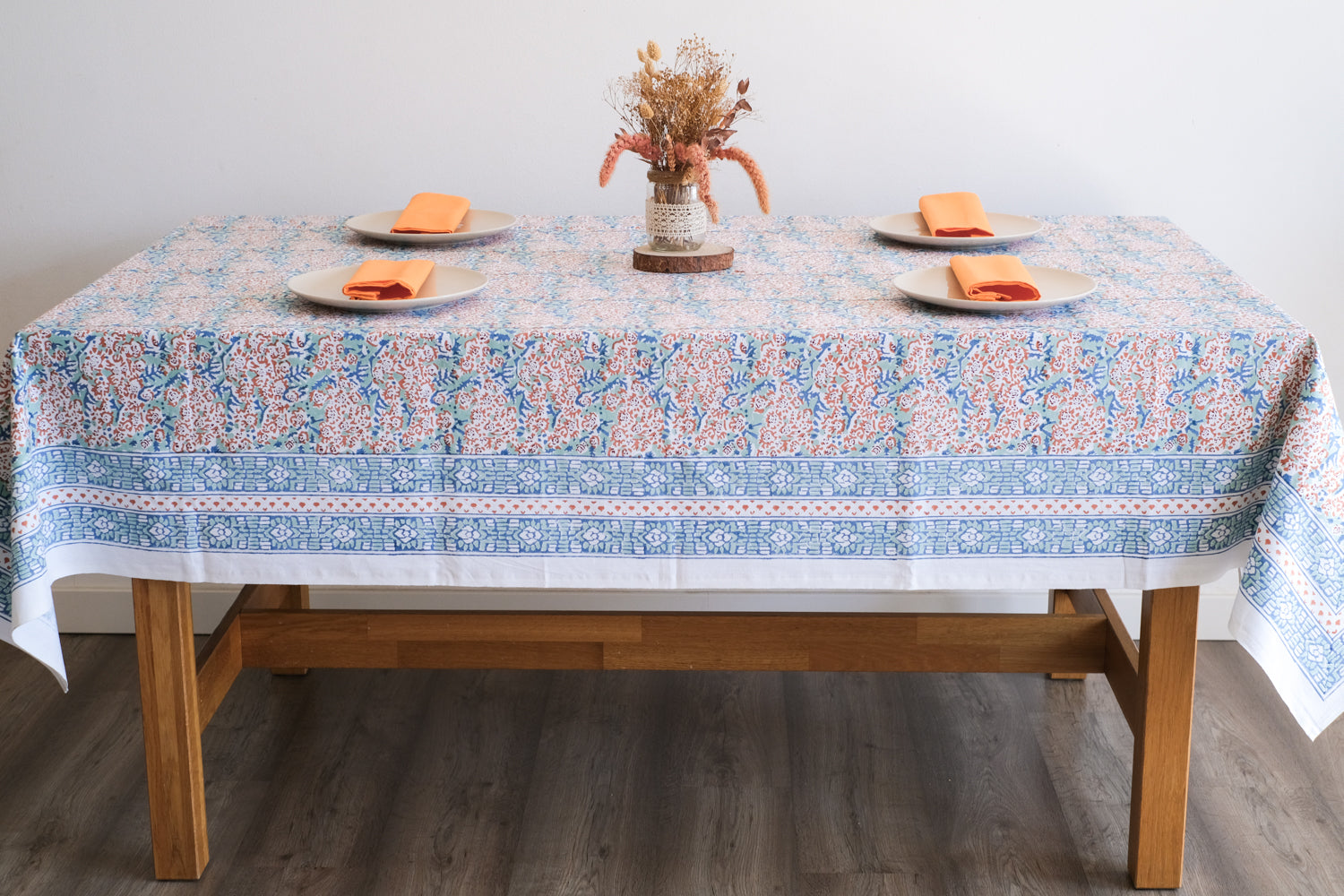 Mantel Theesl Azul y Naranja