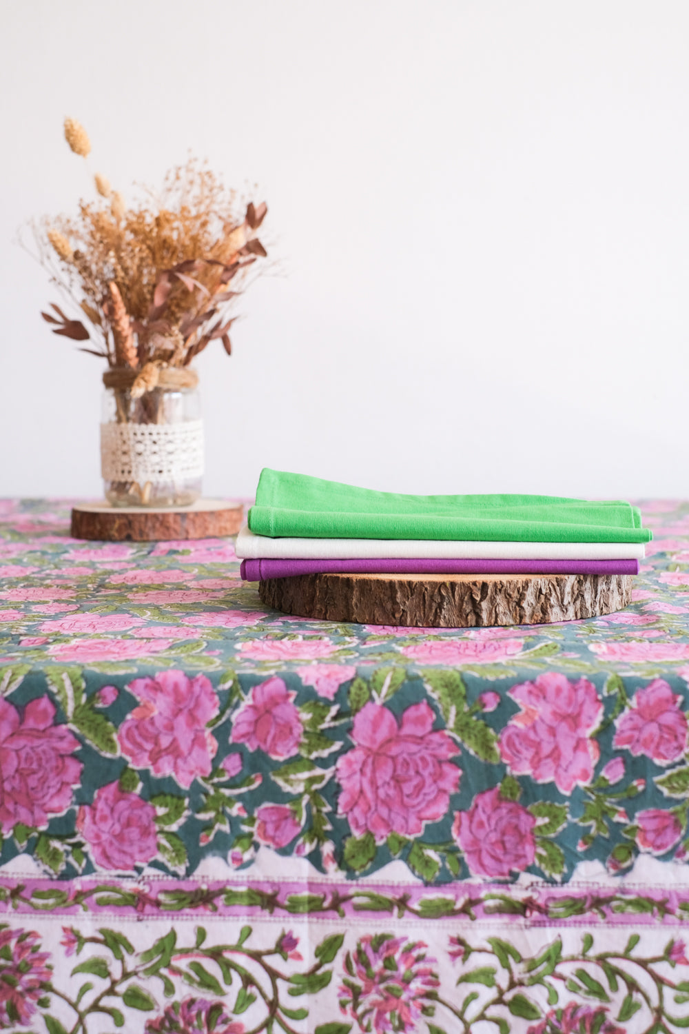 Mantel Kokoon Verde y Rosa