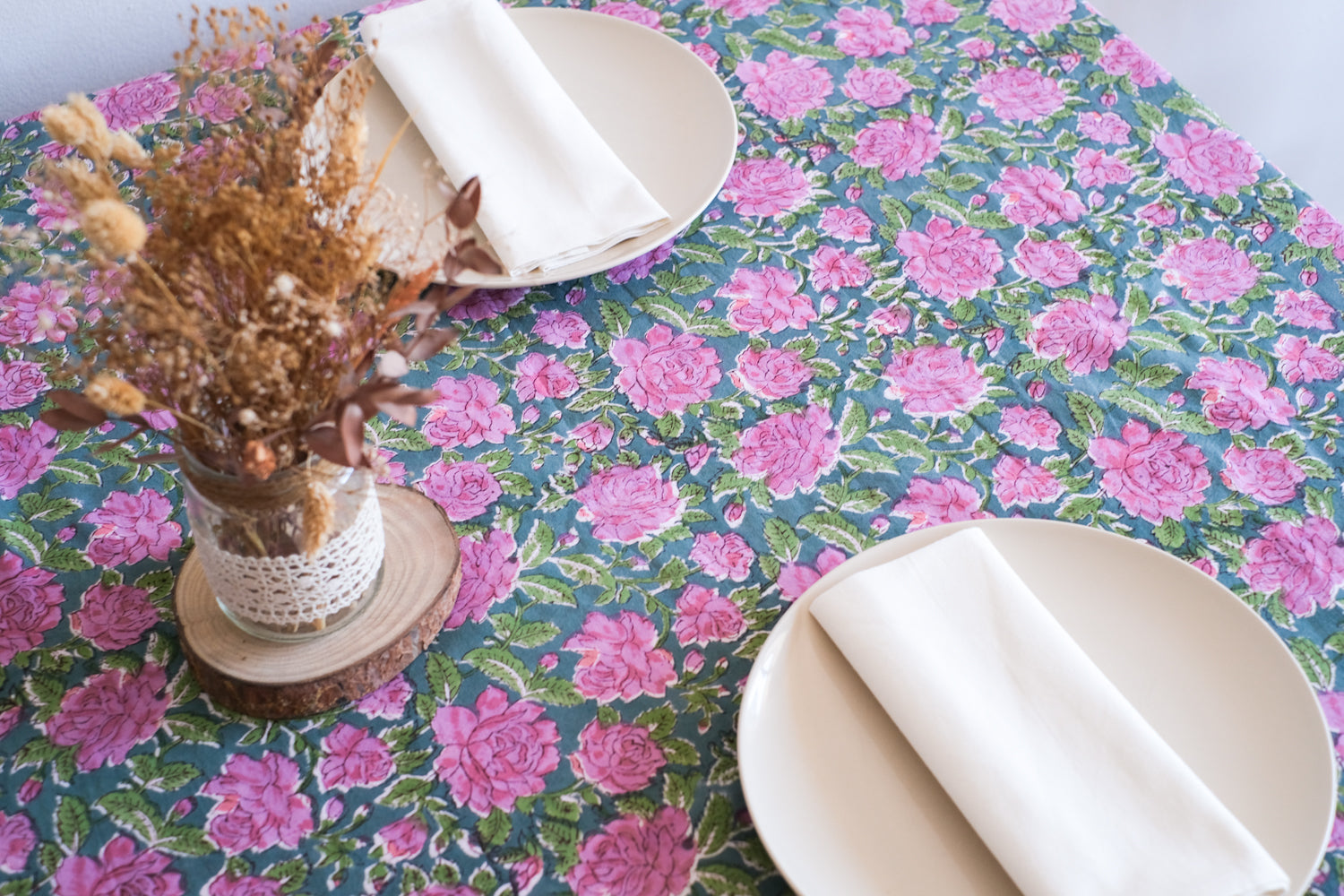 Mantel Kokoon Verde y Rosa