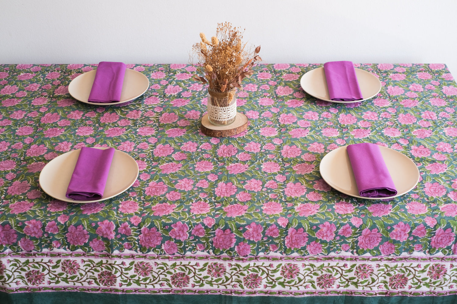 Mantel Kokoon Verde y Rosa