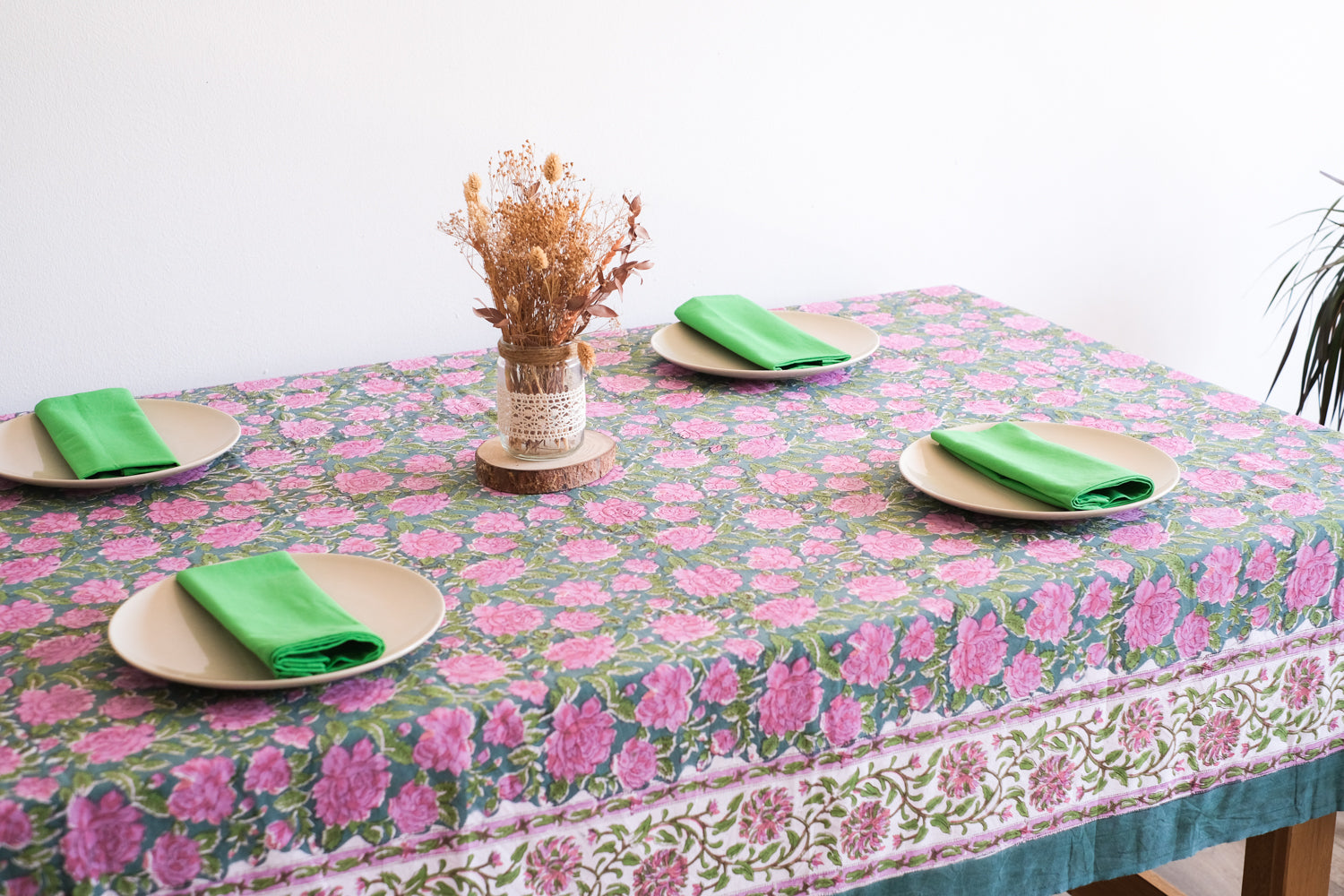 Mantel Kokoon Verde y Rosa