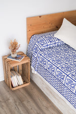 Lade das Bild in den Galerie-Viewer, Cubrecamas Grees azul

