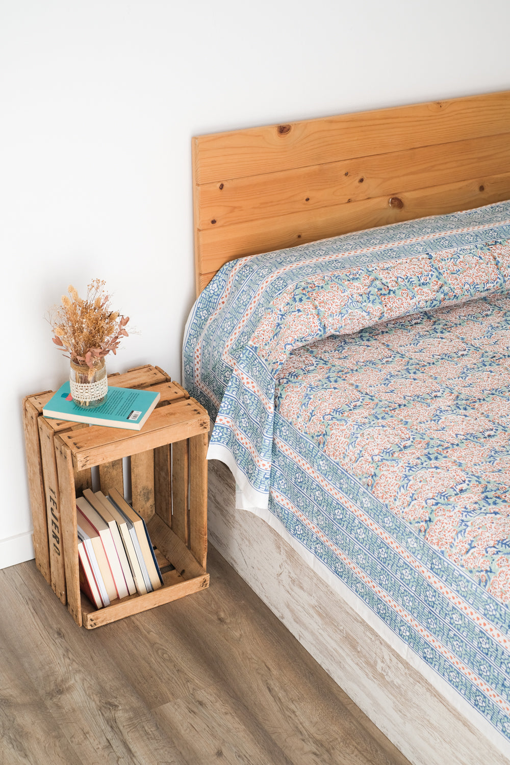 Cubrecamas Theesl Azul y Naranja