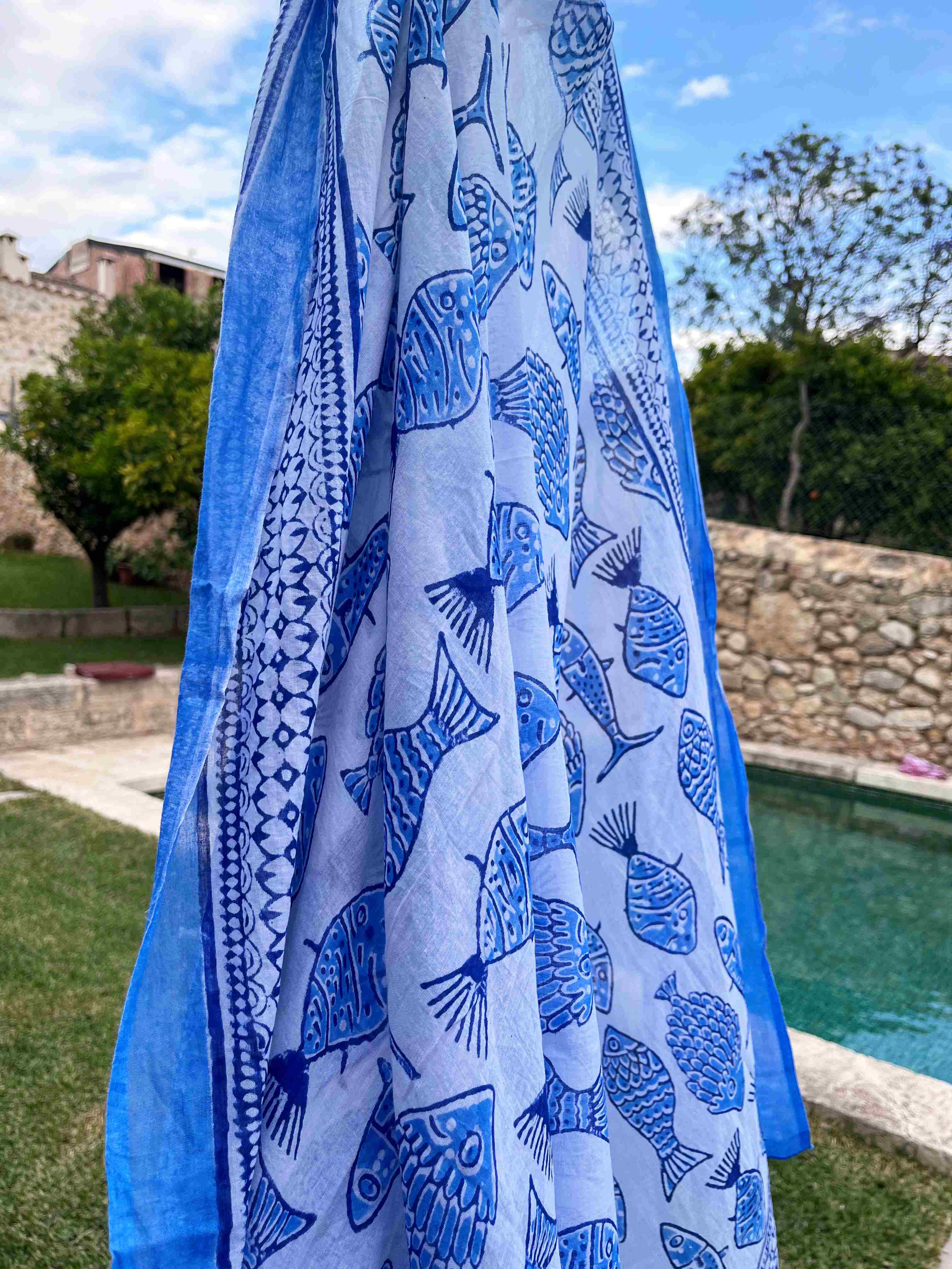 Pañuelo-pareo Samudree Azul
