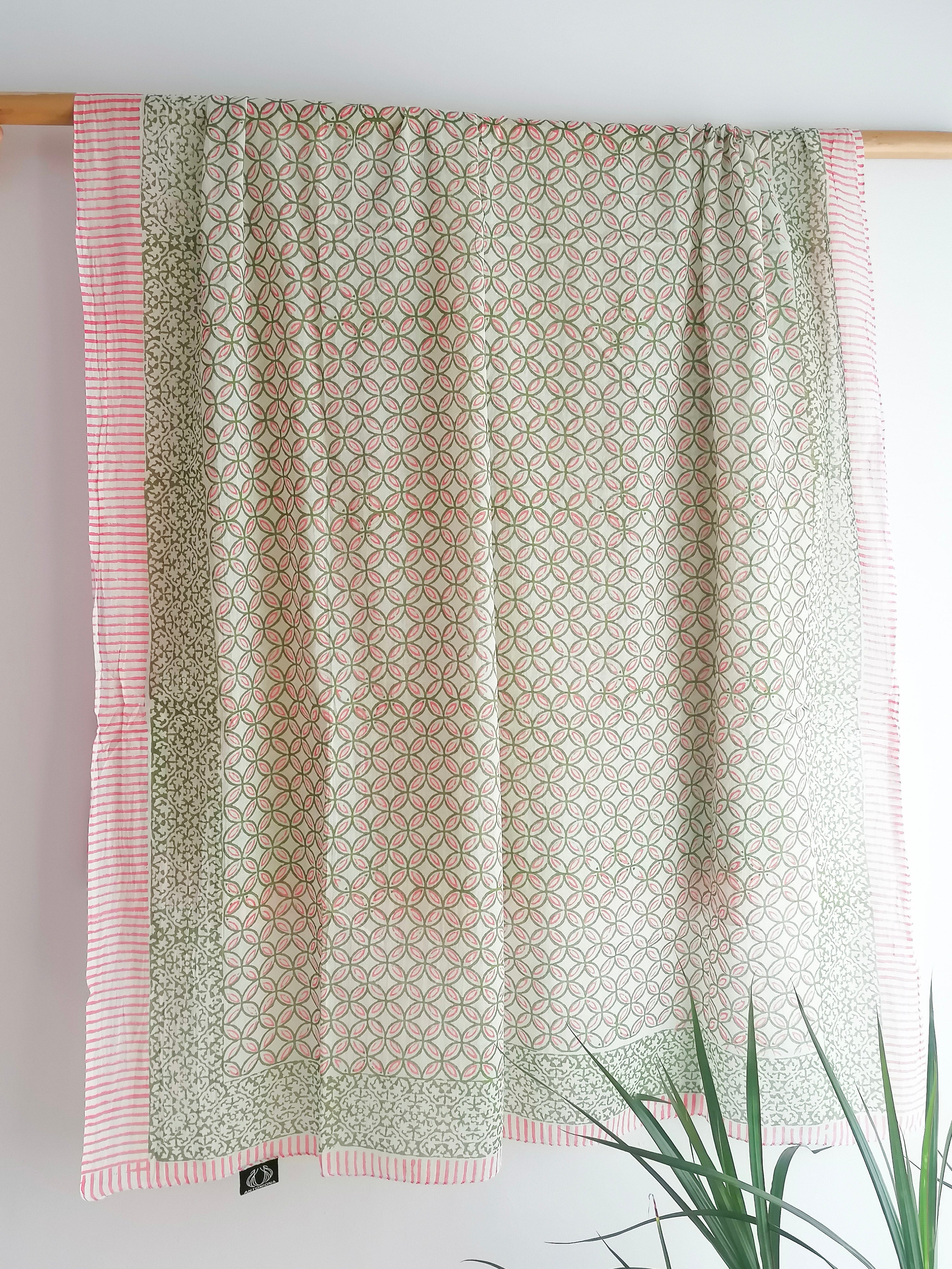 Pañuelo-pareo Ghera Rosa y verde