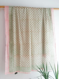 Pañuelo-pareo Ghera Rosa y verde