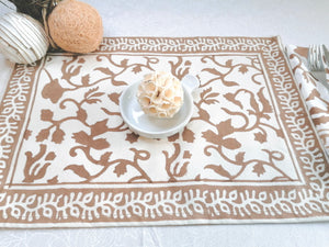 Mantel individual Vrinda marrón