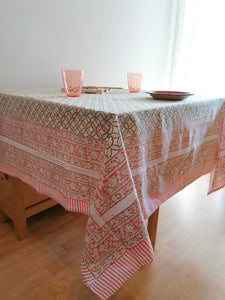 Mantel Ghera Verde y rosa