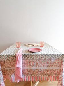 Mantel Ghera Verde y rosa