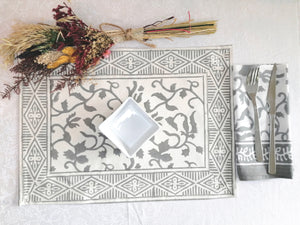 Mantel individual Vrinda gris