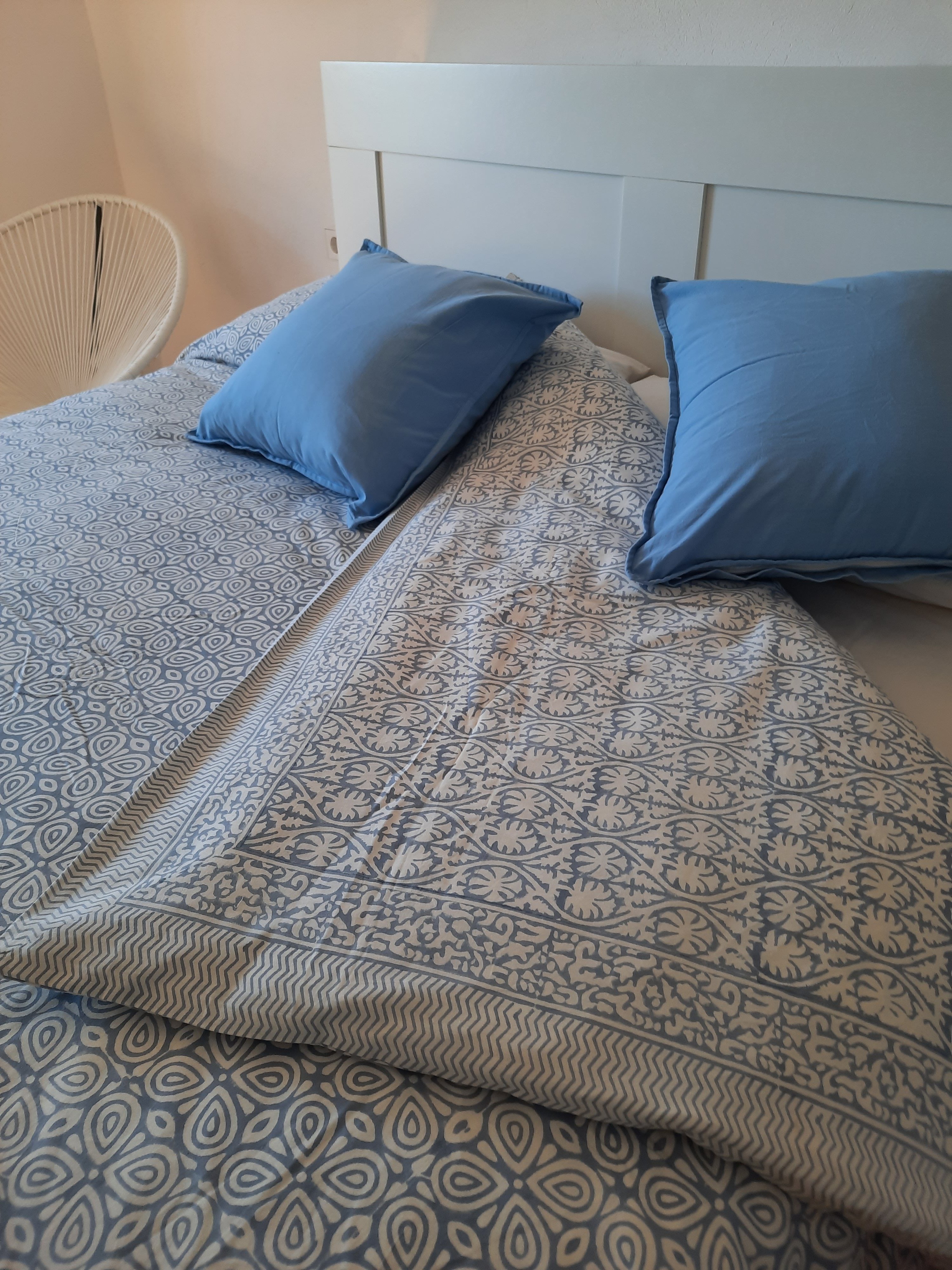 Edredón reversible Vanisha y Tiaré Azul