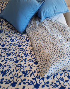 Edredón reversible Vrinda y Kala azul
