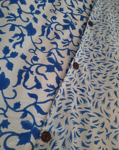 Edredón reversible Vrinda y Kala azul