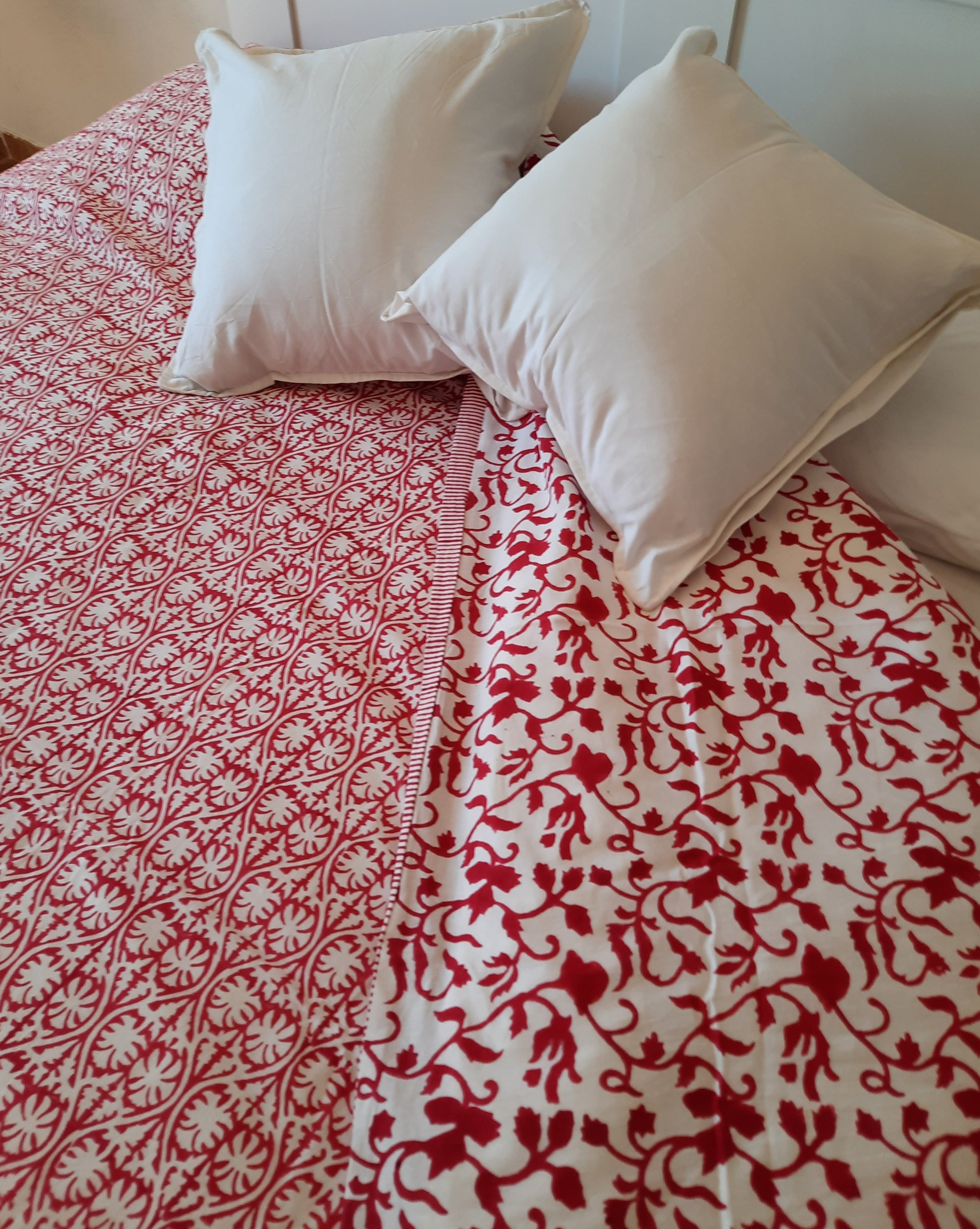 Edredón reversible Vanisha y Vrinda rojo