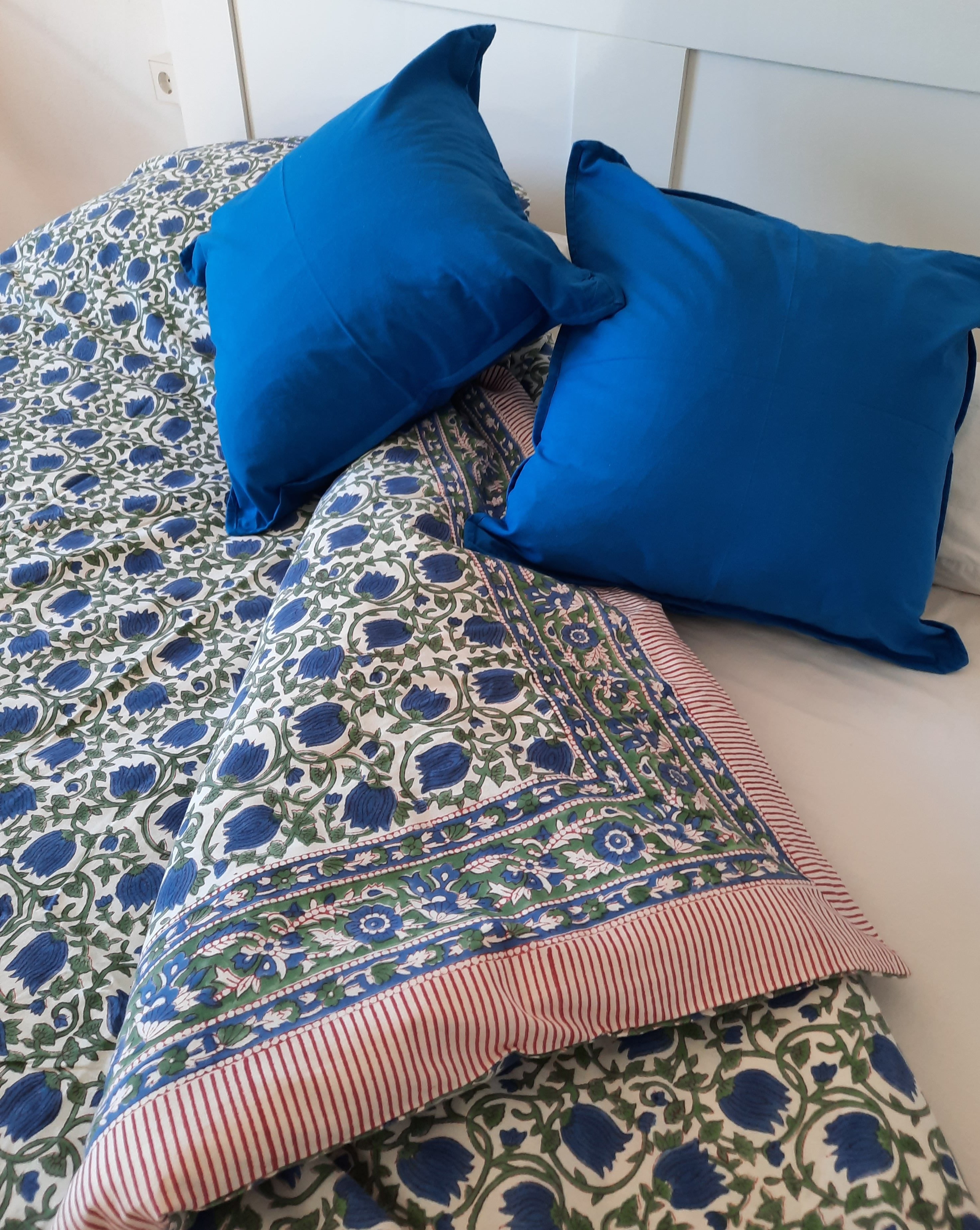 Funda Nórdica Kavya azul y verde