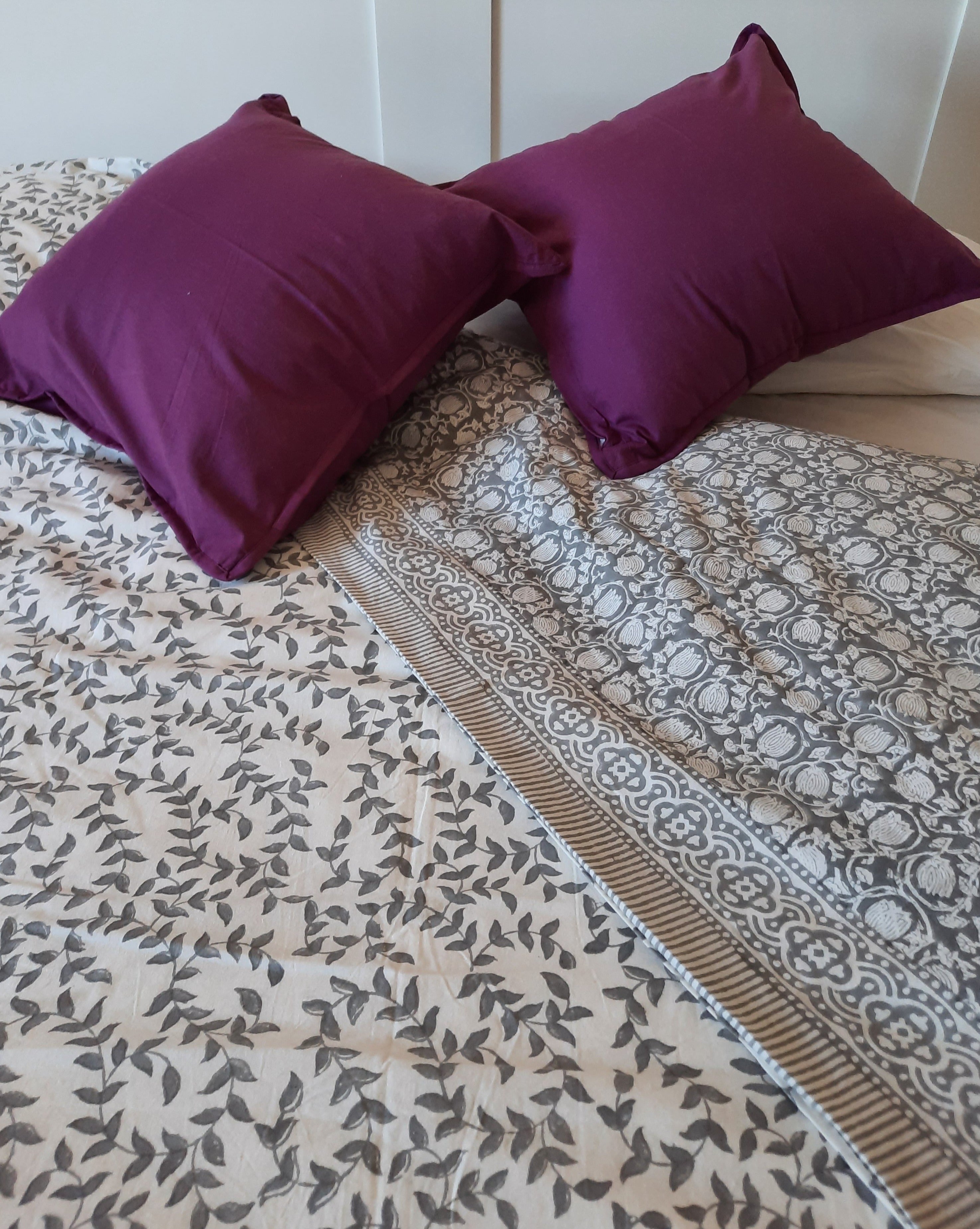 Edredón reversible Kavya y Jaya Gris