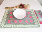 Charger l&#39;image dans la galerie, Mantel individual Kavya gris y rosa
