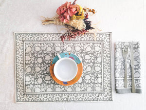 Mantel individual Kavya gris