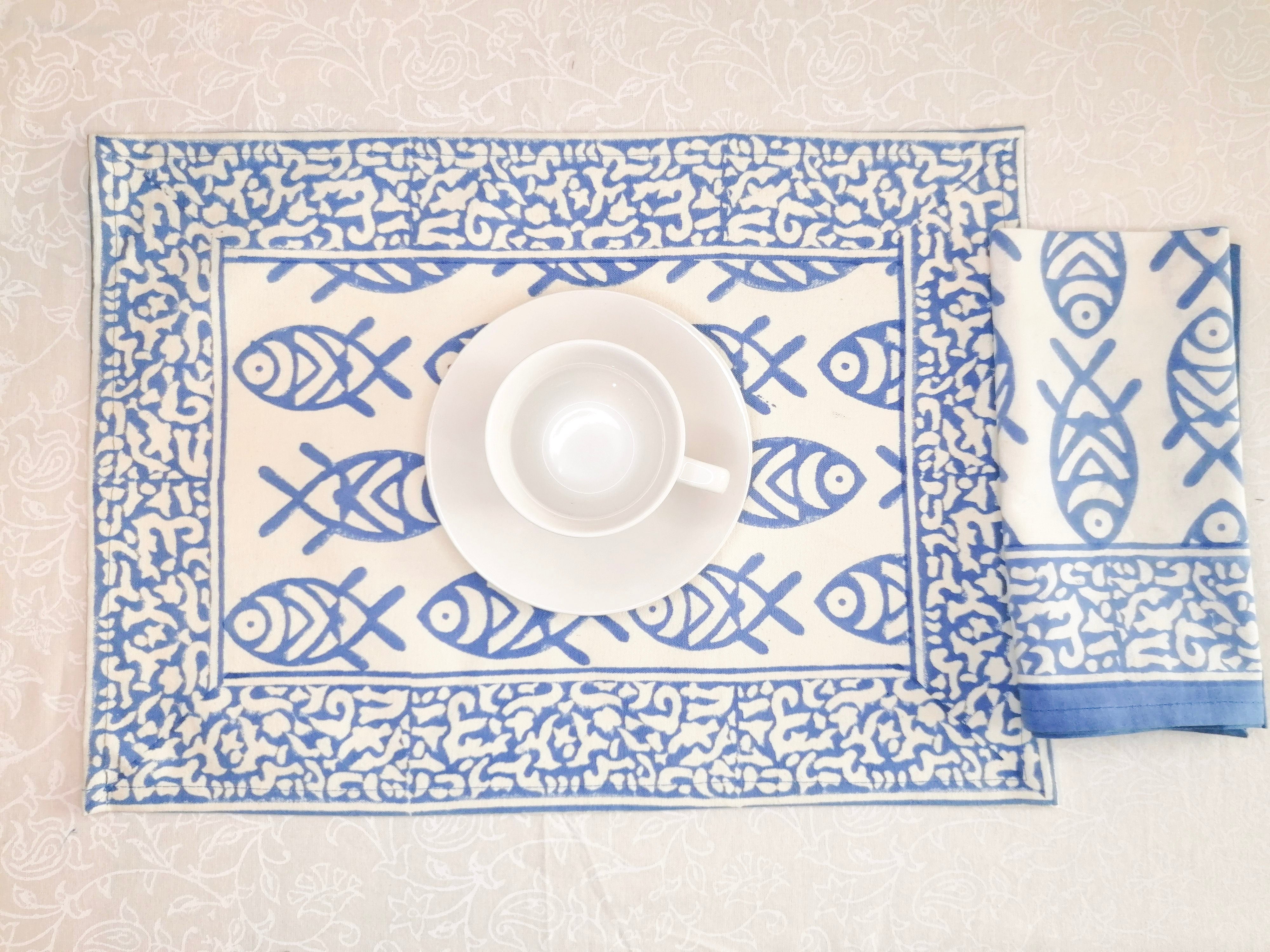 Mantel individual Mira azul