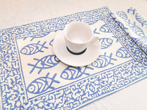 Mantel individual Mira azul