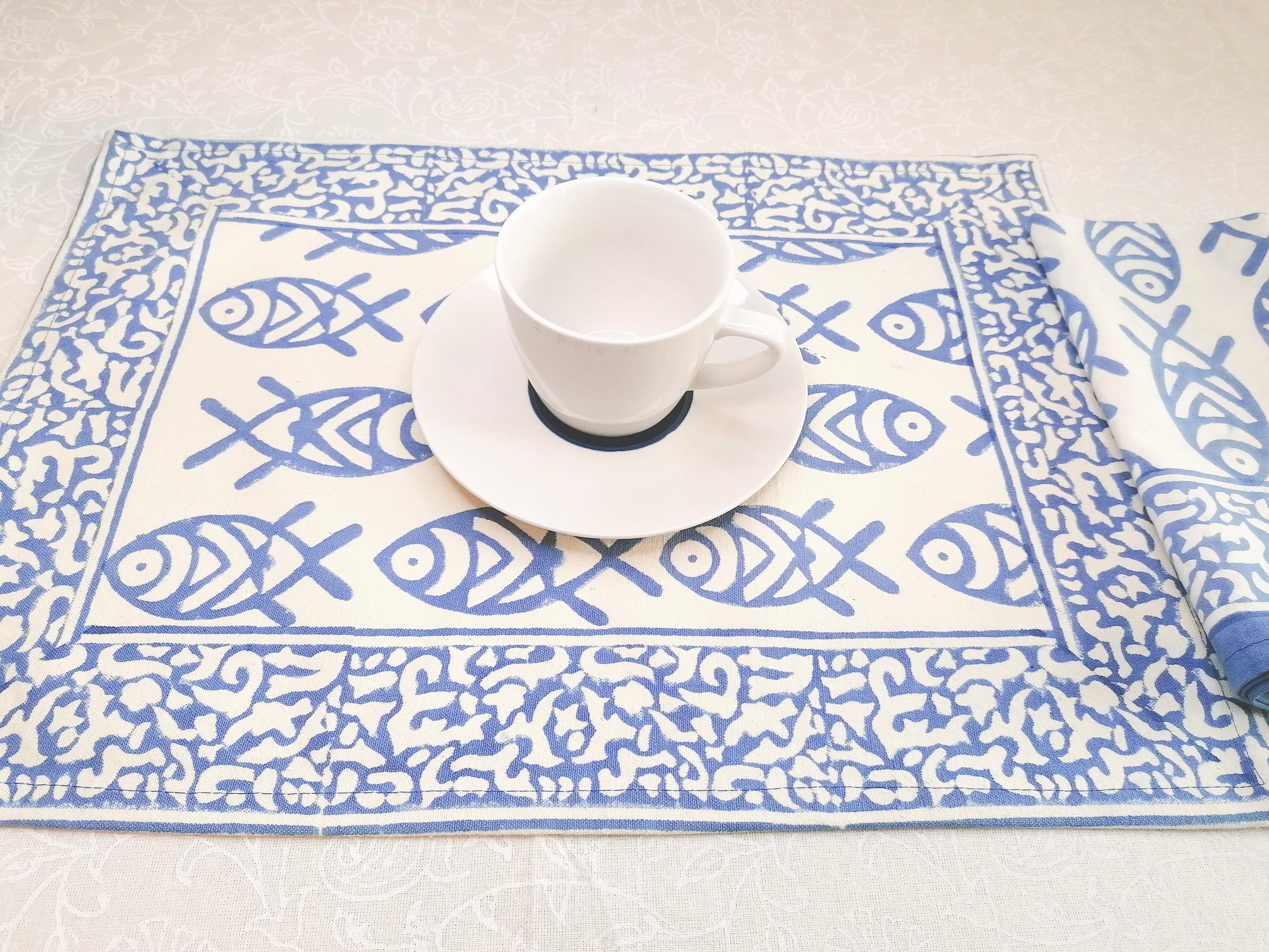 Mantel individual Mira azul