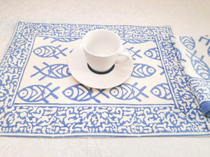 Mantel individual Mira azul
