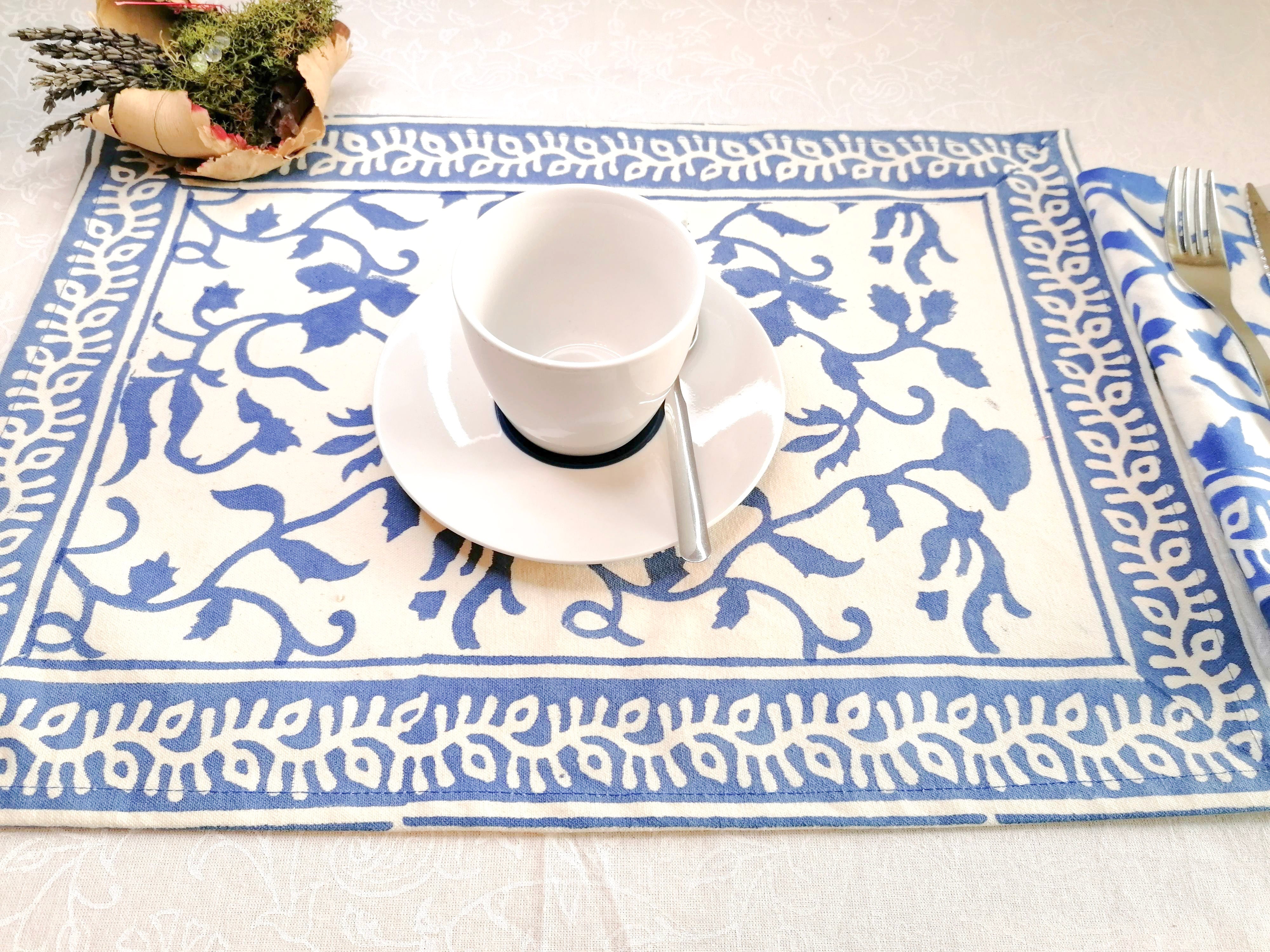 Mantel individual Vrinda azul