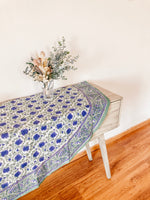 Charger l&#39;image dans la galerie, Mantel Kavya redondo azul y verde

