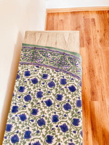 Mantel Kavya redondo azul y verde