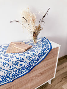 Mantel Mira redondo y azul marino
