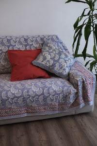 Cubresofá Daya azul y rojo