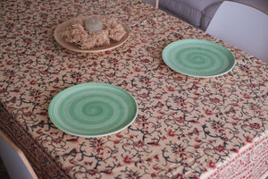 Mantel Parvati ocre y rojo