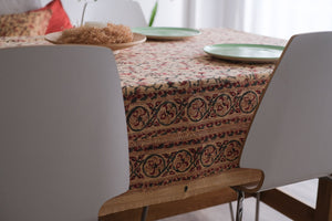 Mantel Parvati ocre y rojo