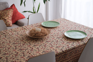 Mantel Parvati ocre y rojo