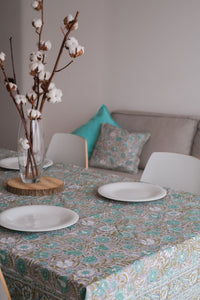 Mantel Marila gris y verde