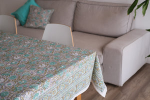Mantel Marila gris y verde