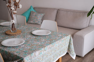 Mantel Marila gris y verde