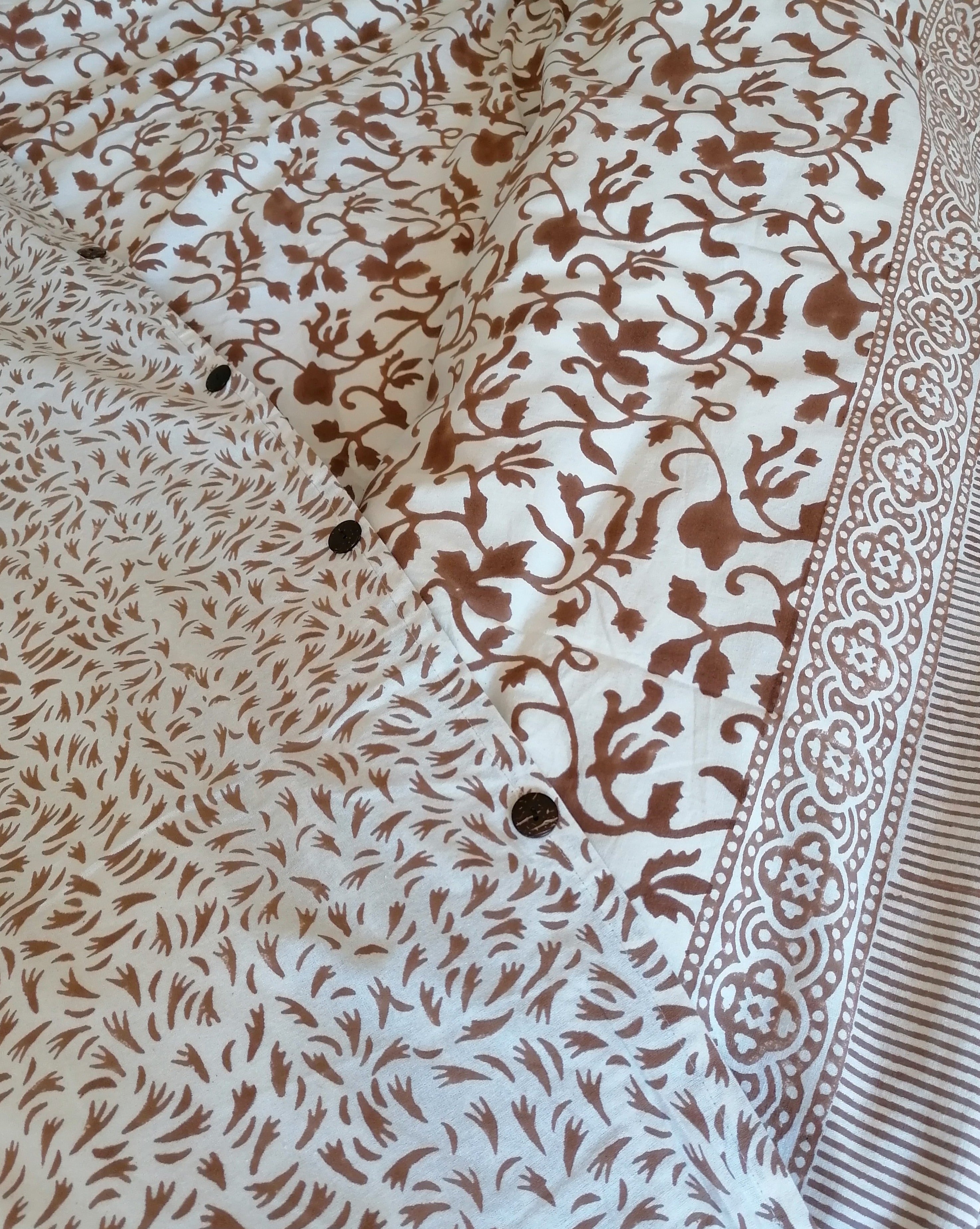 Edredón reversible Vrinda y Kala Marrón