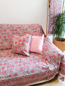 Cubresofá Marila gris y rosa