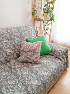 Cubresofá Daya gris y verde