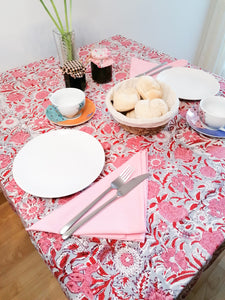 Mantel Marila gris y rosa