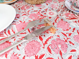 Mantel Marila gris y rosa