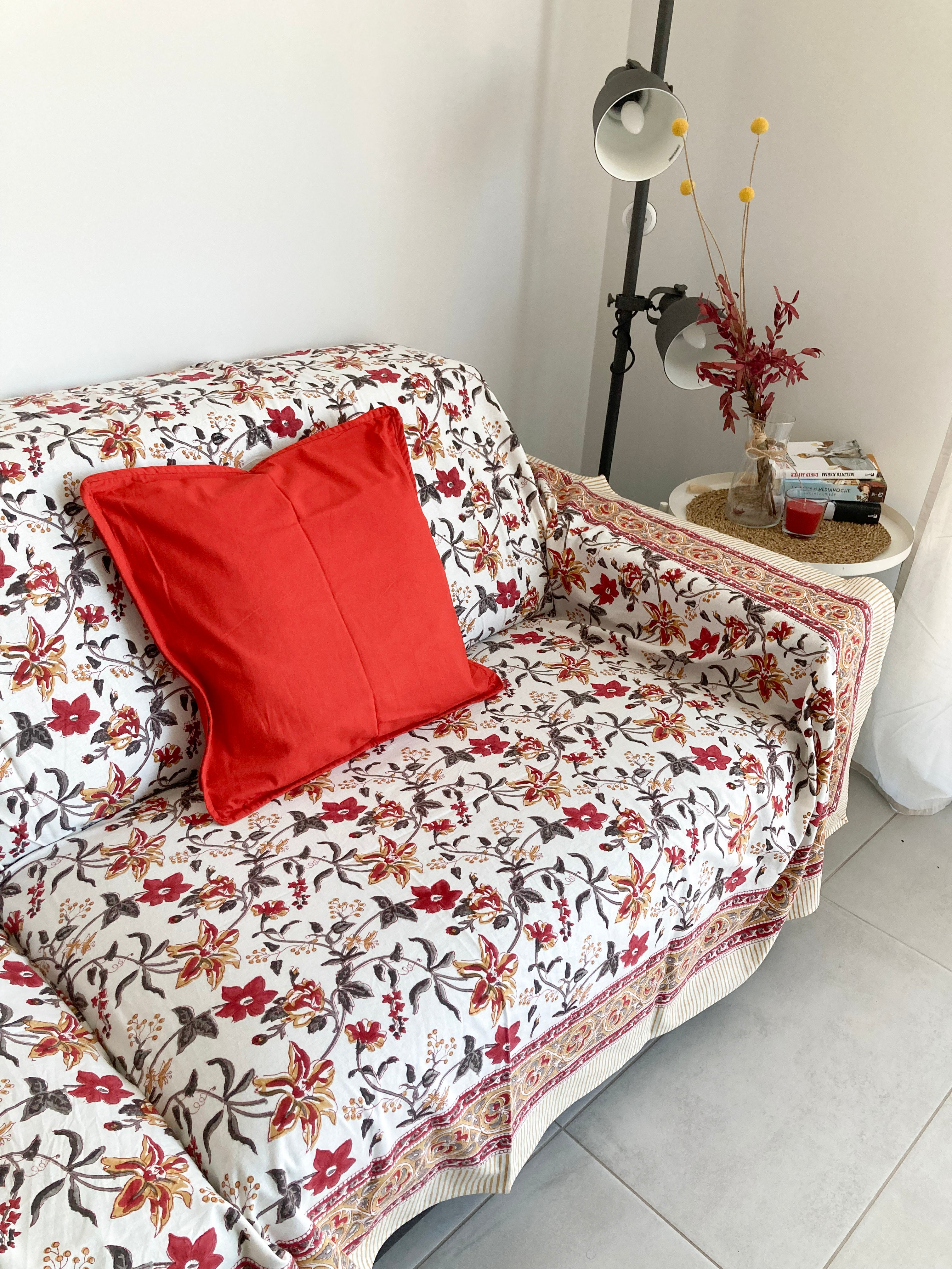Cubresofá Rani rojo